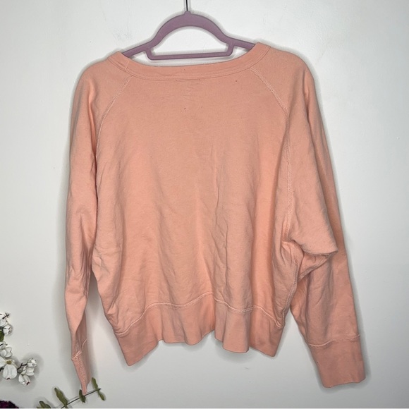 J. CREW Garment-Dyed "Cocoa Beach" Sweatshirt Peach Blush Pink {3J33} - Picture 3 of 6